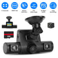 1Pc 360 Degree View FHD 4 Channel Dash Cam 1080P Front 480P Rear Left Right Inside Dash Camera With IR Night Vision Loop Recording Motion Detection Free 32GB MMC Card