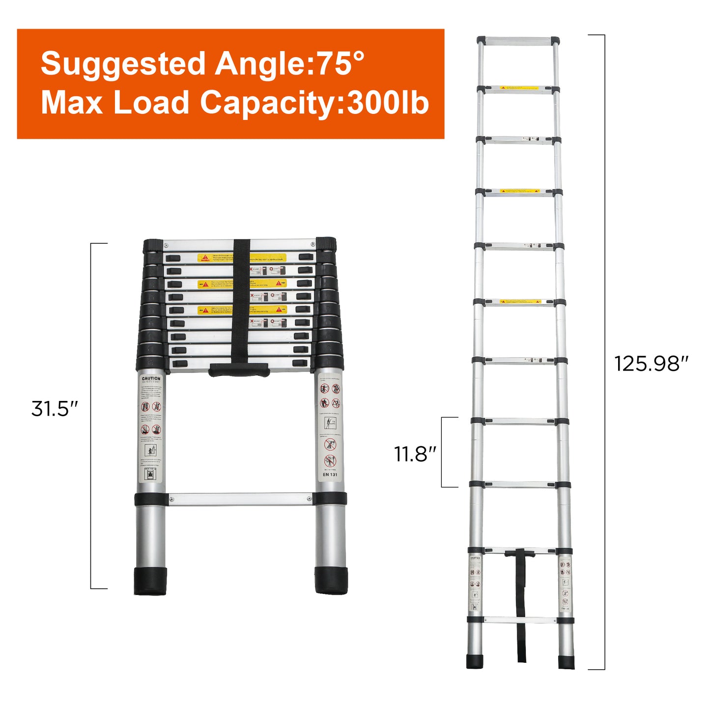 Aluminum Telescoping Ladder For Outdoor Work