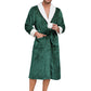 RONGTAI Men's Plush Long Bathrobe, Soft And Warm, Full Length, Shawl Collar, Fleece