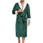 RONGTAI Men's Plush Long Bathrobe, Soft And Warm, Full Length, Shawl Collar, Fleece