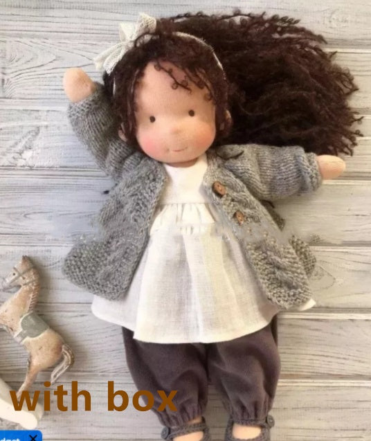 Handmade Plush Doll Golden Curly Girl Finished Product