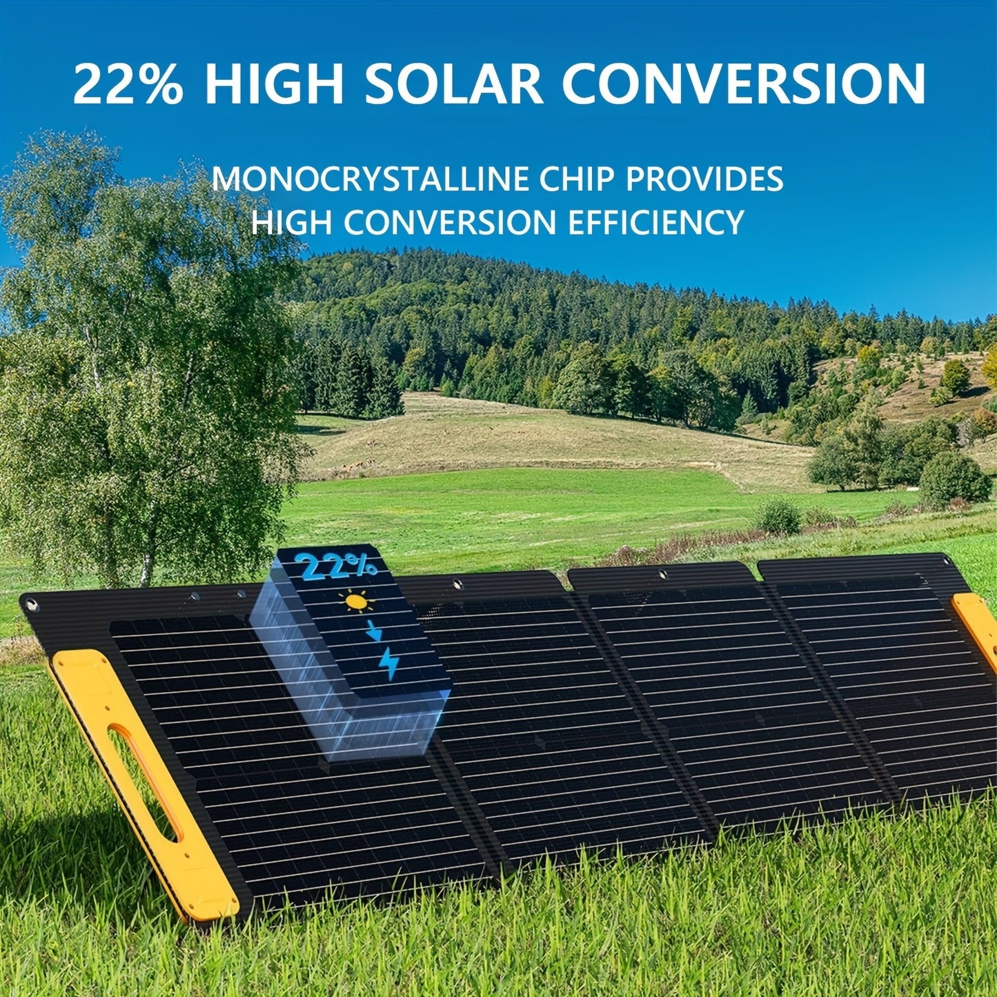 100W Portable Foldable Solar Charging Panel - High Efficiency With USB-C PD3.0, USB-A QC3.0 And DC 20V Output, Lightweight And Compact Design For Camping, Hiking, RV Outings And Outdoor Adventures